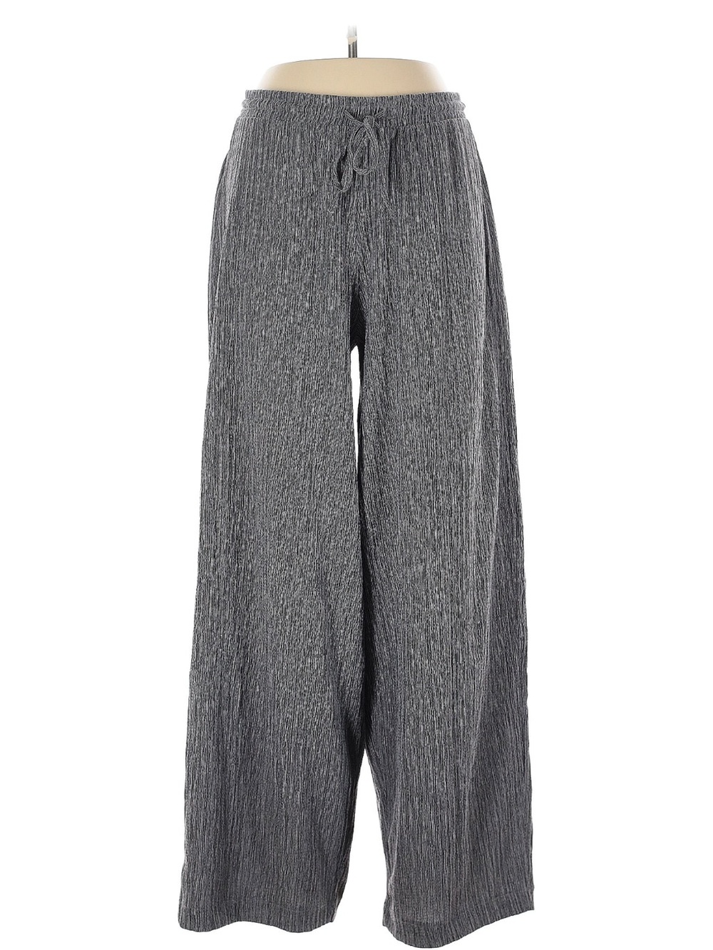 Zara Wide-Leg Knit Drawstring Pants - Gray